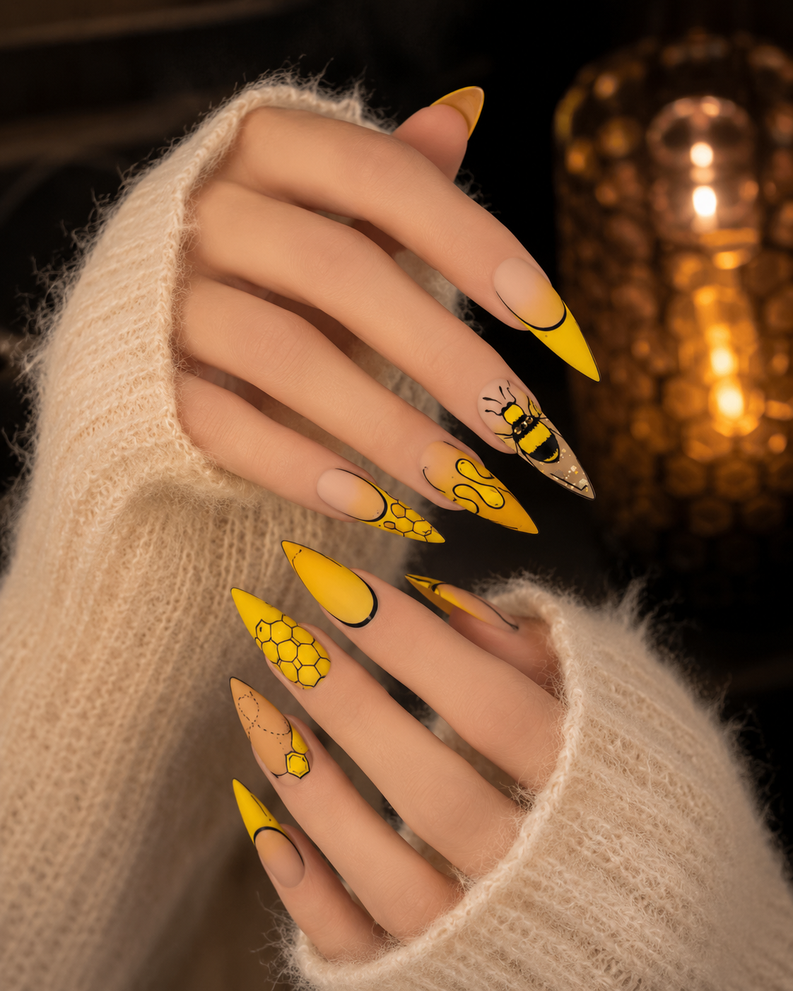 Golden Honeybee | Magic Press-On Nails